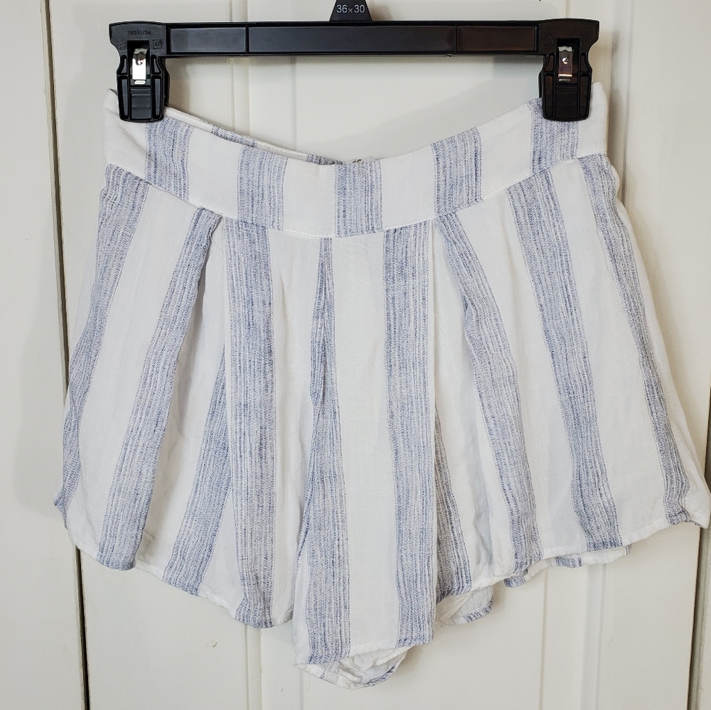 Hot Miami Styles white and blue Stripped Shorts